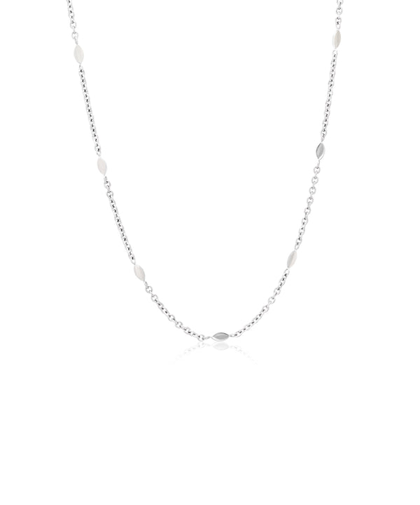 Silver Oval 3mm Necklace (40-46cm)