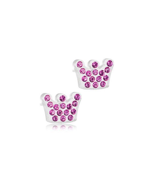 Princess Crown 9mm Medical Plastic Earrings