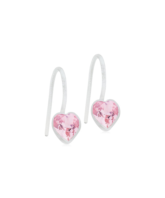 Heart Pendant 6mm Medical Plastic Earrings