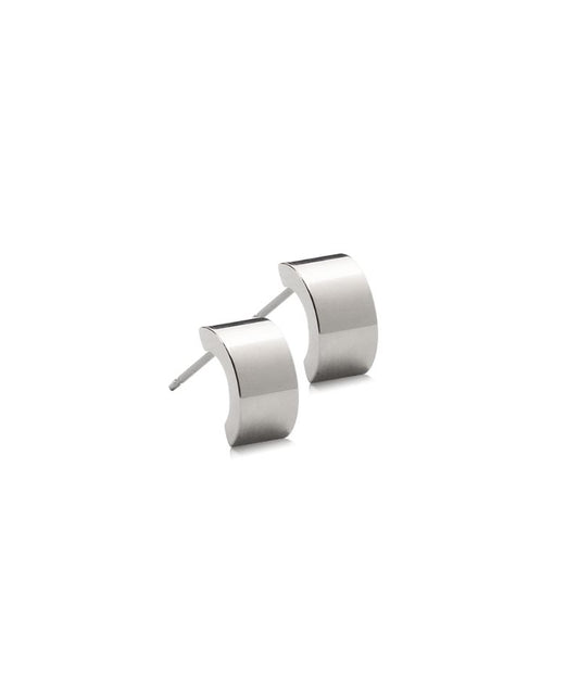Silver Titanium Grand Curved 10mm Earrings