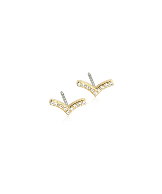 Gold Brilliance Wing 8mm Earrings