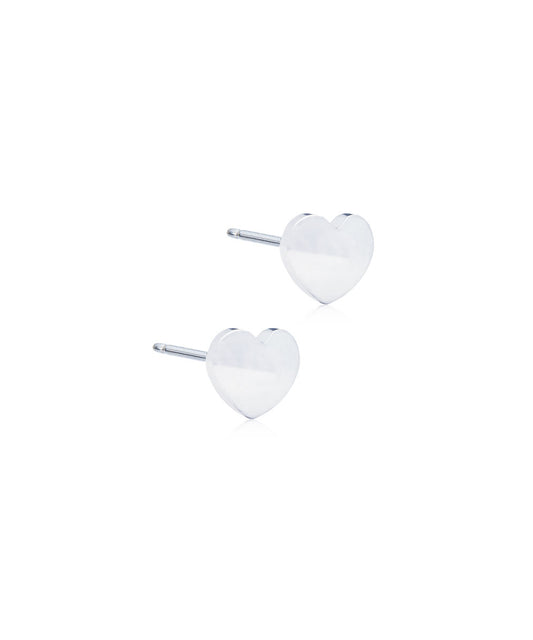 Silver Titanium Heart 5mm Earrings