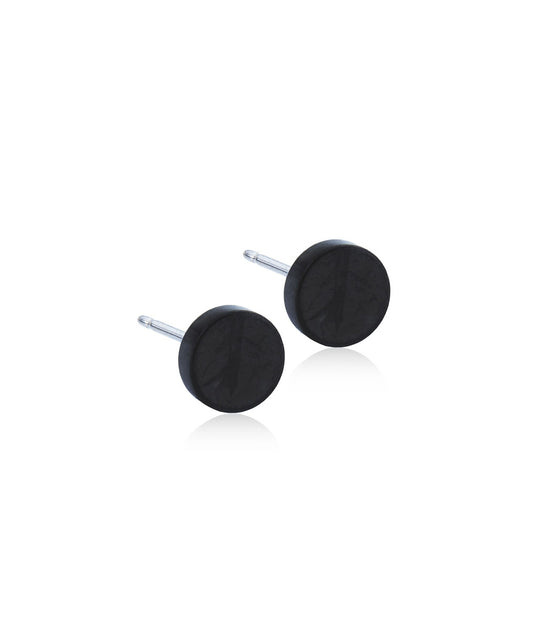 Black Titanium Puck 8mm Earrings