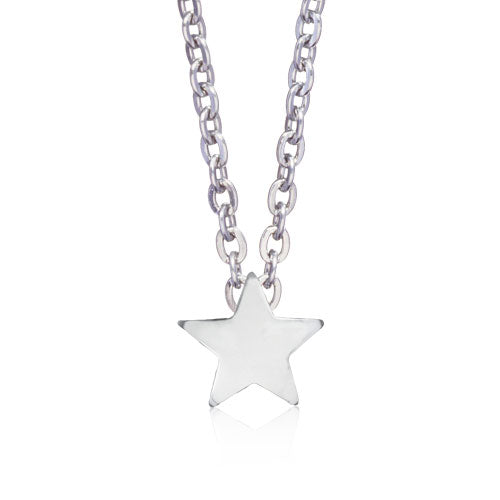 Silver Star Necklace medical sensitive skin friendly nickel free