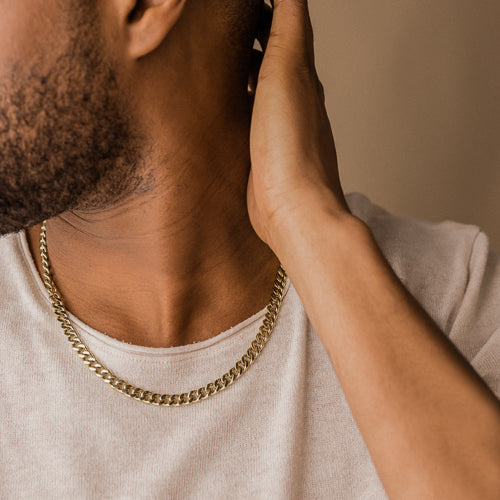 Gold Chain 5mm Chain On Neck 14K Solid Gold Rope Chain Necklace