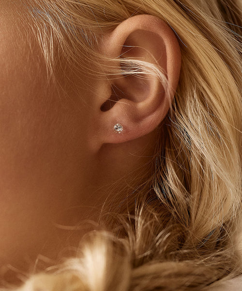 Bezel 4mm Medical Plastic Earrings
