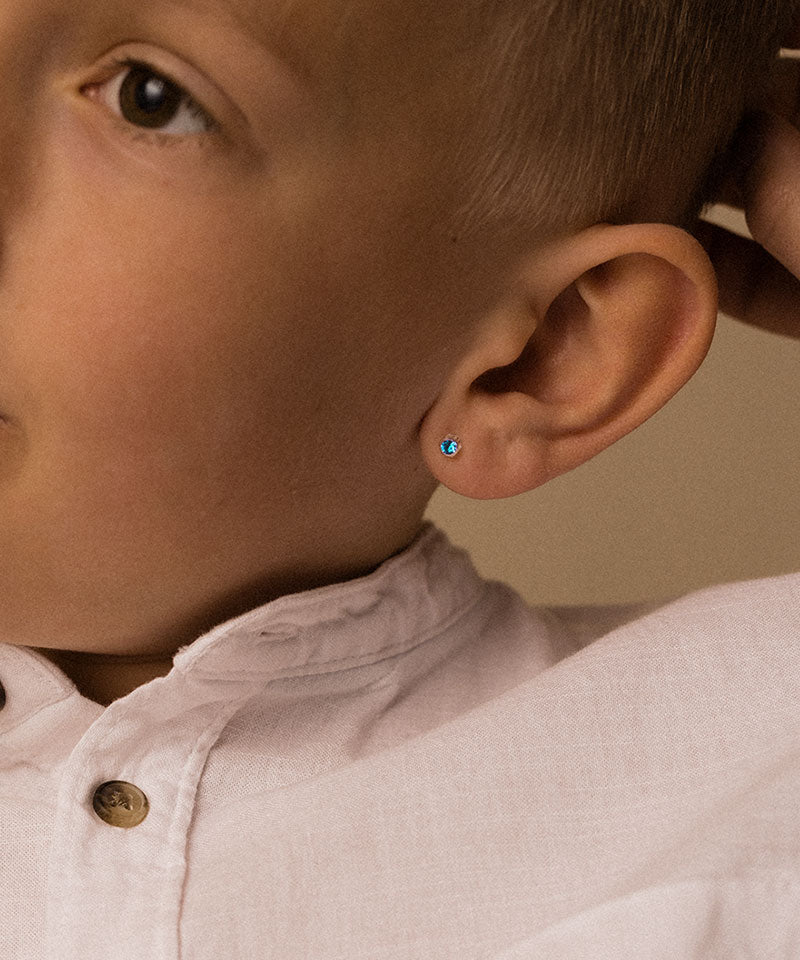 Bezel 4mm Medical Plastic Earrings
