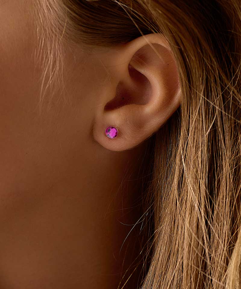 Bezel 6mm Medical Plastic Earrings