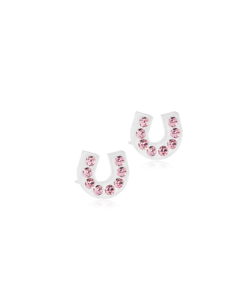 Horseshoe 7mm Medical Plastic Earrings