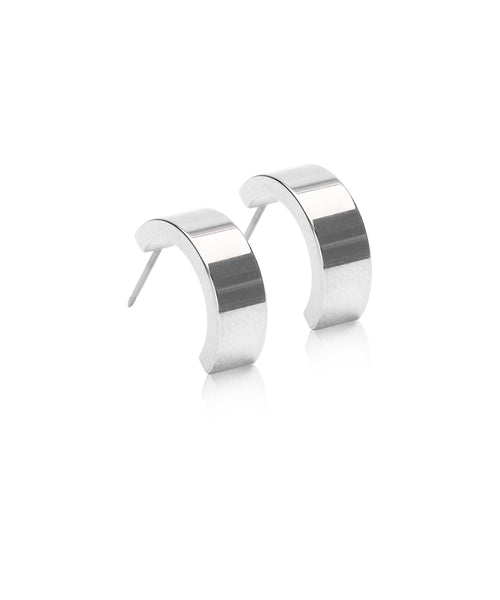 Silver Grand Curved 15mm Earrings