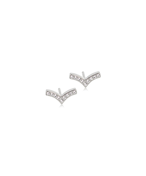 Silver Brilliance Wing 8mm Earrings