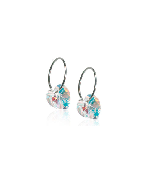Silver Sleeper Heart 10mm Earrings