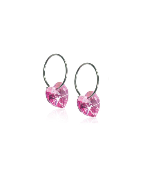 Silver Sleeper Heart 10mm Earrings