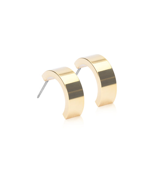 Gold Grand Curved 15mm Earrings