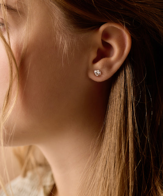 Heart 6mm Medical Plastic Earrings
