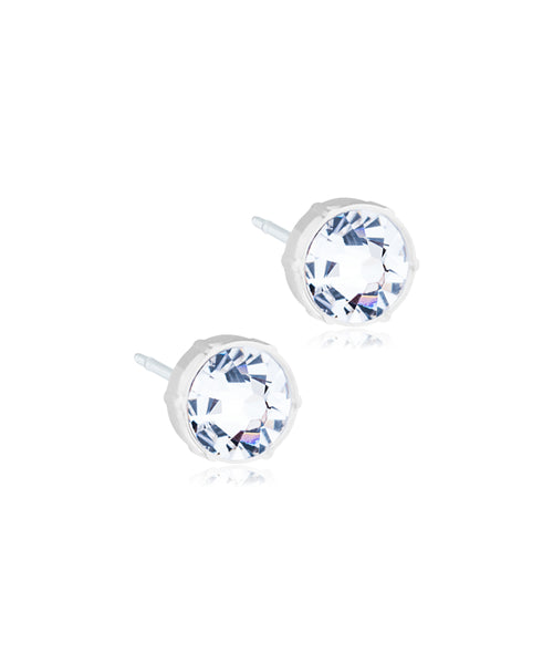 Bezel 6mm Medical Plastic Earrings