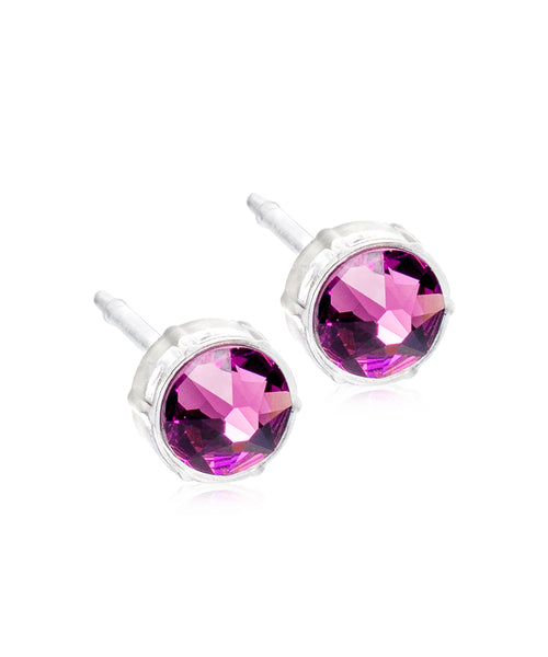 Bezel 6mm Medical Plastic Earrings