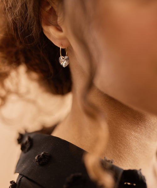 Gold Sleeper Heart 10mm Earrings