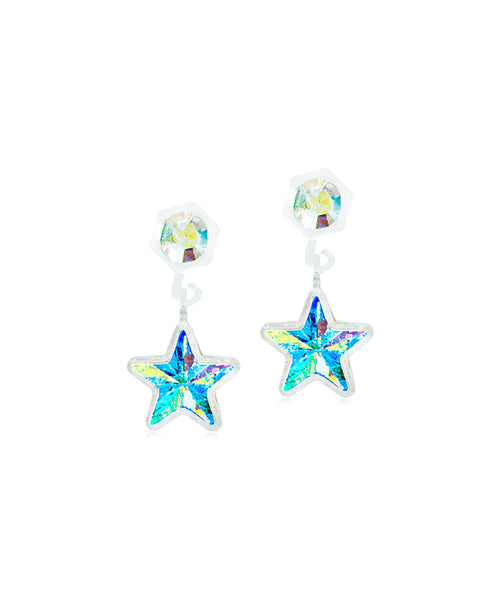 Dangle Star 6mm Medical Plastic Earrings