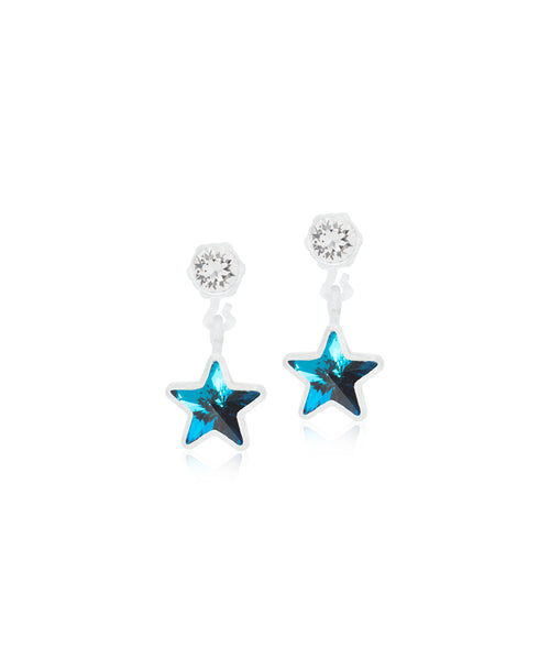 Dangle Star 6mm Medical Plastic Earrings