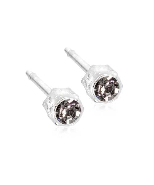 Bezel 4mm Medical Plastic Earrings