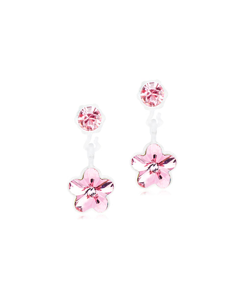 Dangle Flower 6mm Medical Plastic Earrings