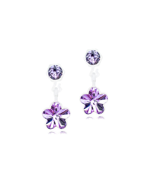 Dangle Flower 6mm Medical Plastic Earrings