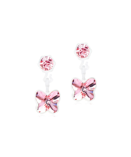 Dangle Butterfly 5mm Medical Plastic Earrings
