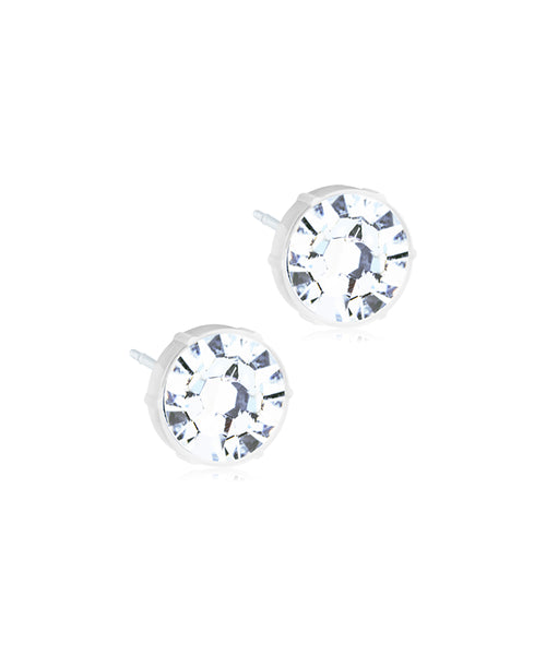 Bezel 8mm Medical Plastic Earrings