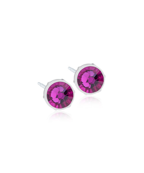 Bezel 6mm Medical Plastic Earrings