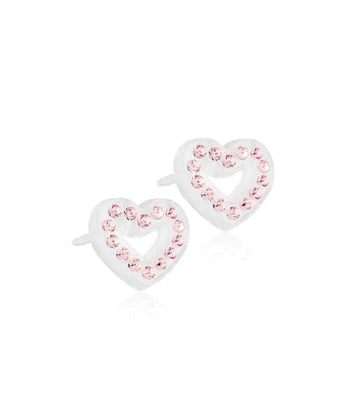 Brilliance Hollow Heart 10mm Medical Plastic Earrings