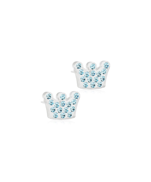 Princess Crown 9mm Medical Plastic Earrings