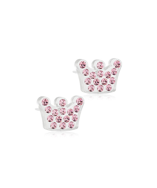 Princess Crown 9mm Medical Plastic Earrings