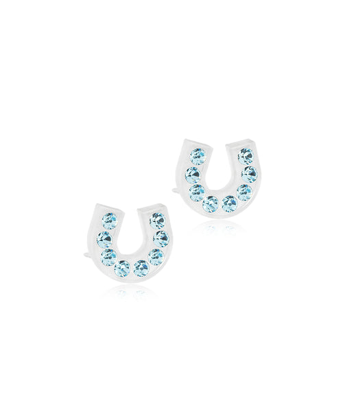 Horseshoe 7mm Medical Plastic Earrings
