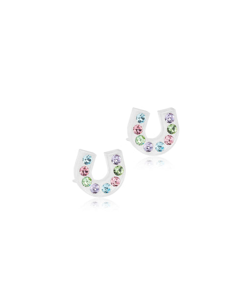 Horseshoe 7mm Medical Plastic Earrings