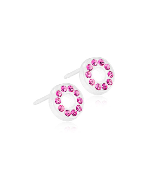 Brilliance Puck Hollow 8mm Medical Plastic Earrings