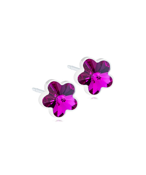 Flower 6mm Medical Plastic Earrings