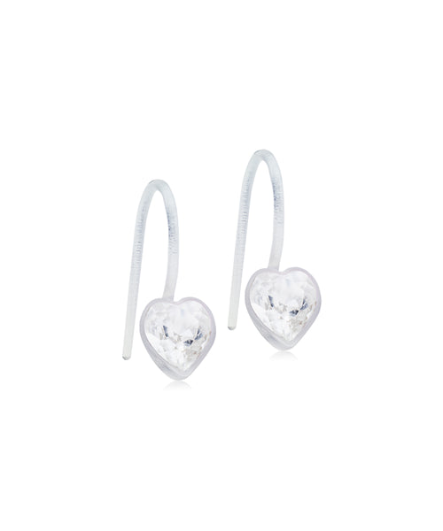 Heart Pendant 6mm Medical Plastic Earrings