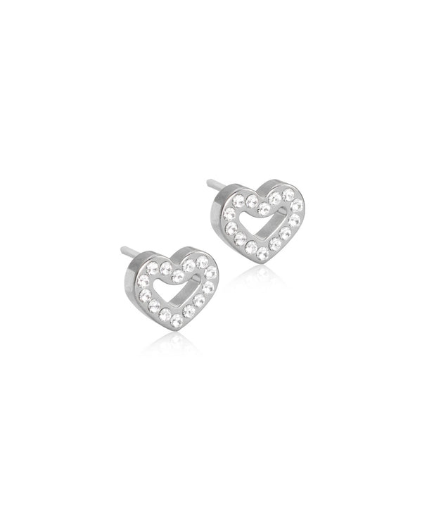 Silver Brilliance Crystal Heart Hollow 8mm