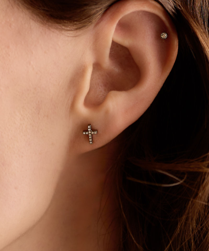 Silver Brilliance Cross 8mm
