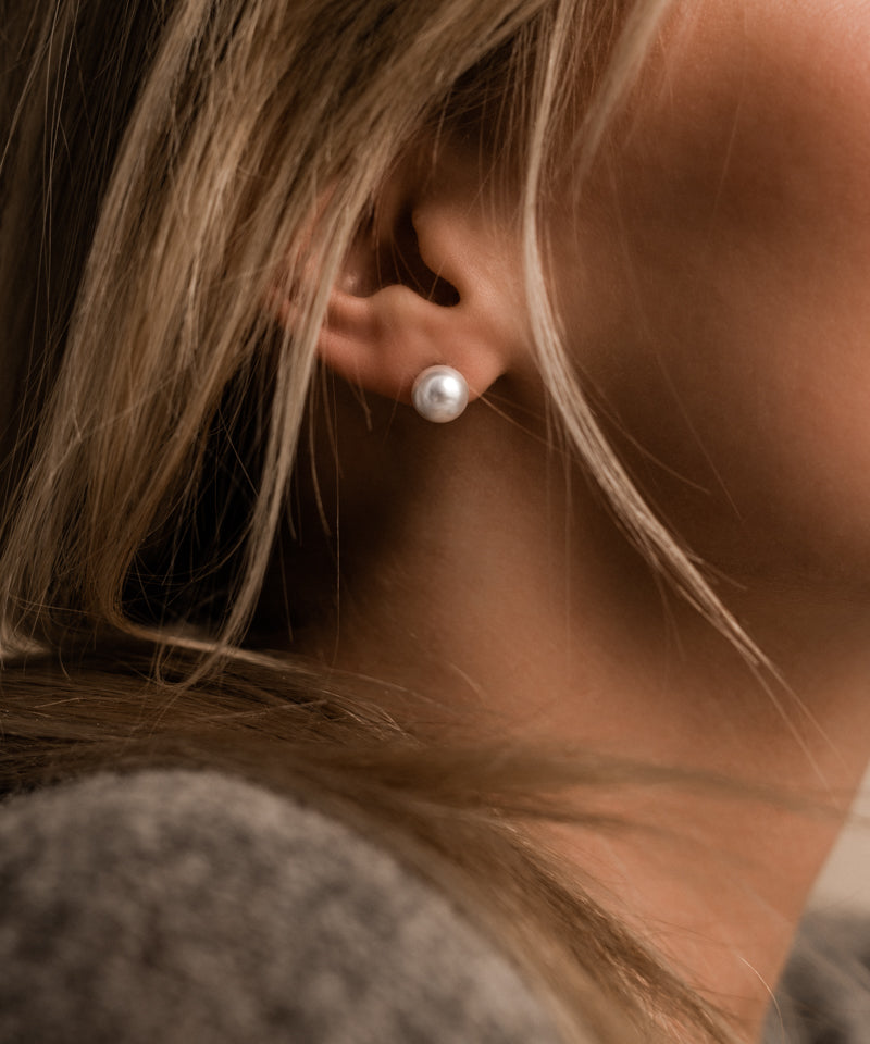 Hypoallergenic 8mm White Pearl Earrings for Women
