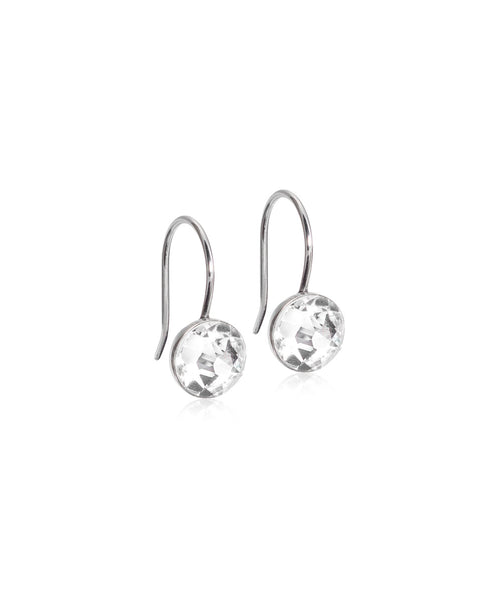 Bezel Crystal Pendant Earrings (5mm or 8mm)