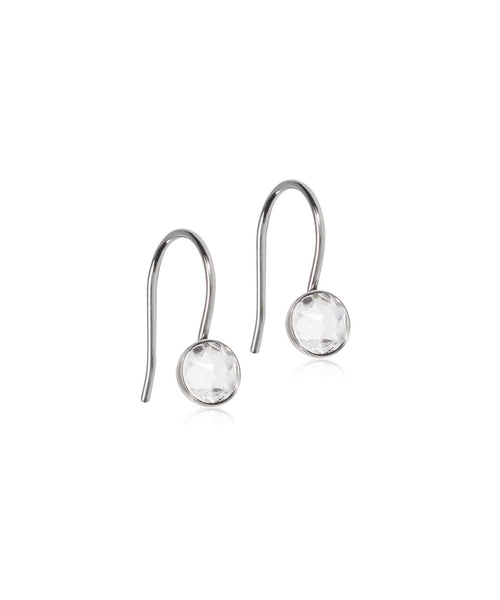 Bezel Crystal Pendant Earrings (5mm or 8mm)