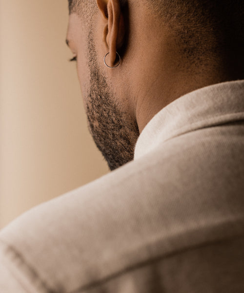 Hypoallergenic titanium sleeper in 14mm diameter for men
