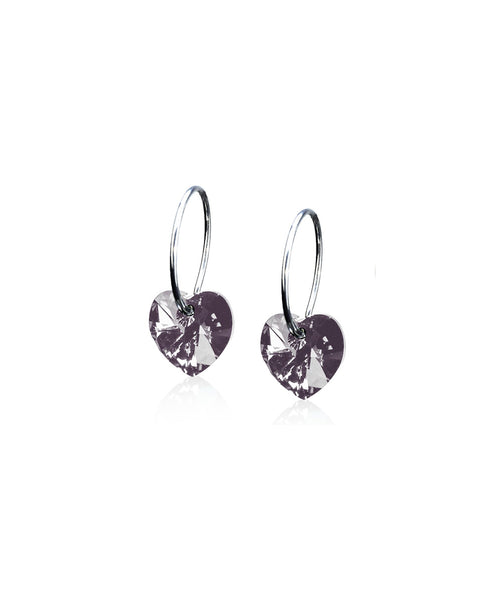 Silver Sleeper Heart 10mm Earrings