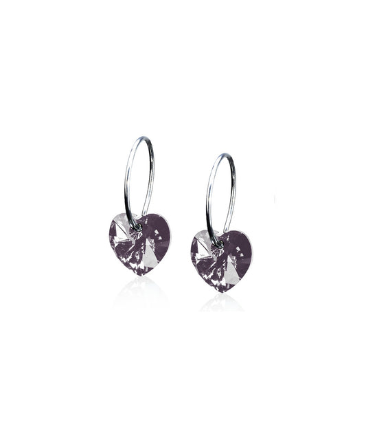 Silver Sleeper Heart 10mm Earrings