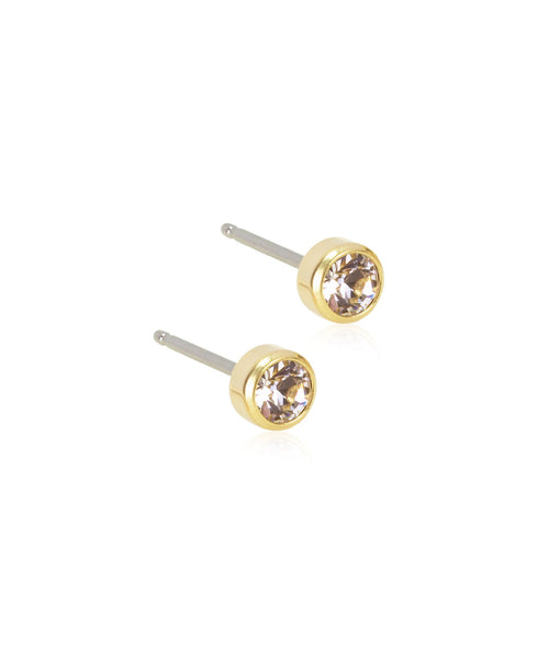 Gold Bezel Earrings (3-6mm)
