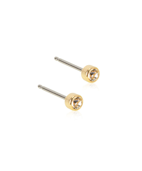 Gold Bezel Earrings (3-6mm)