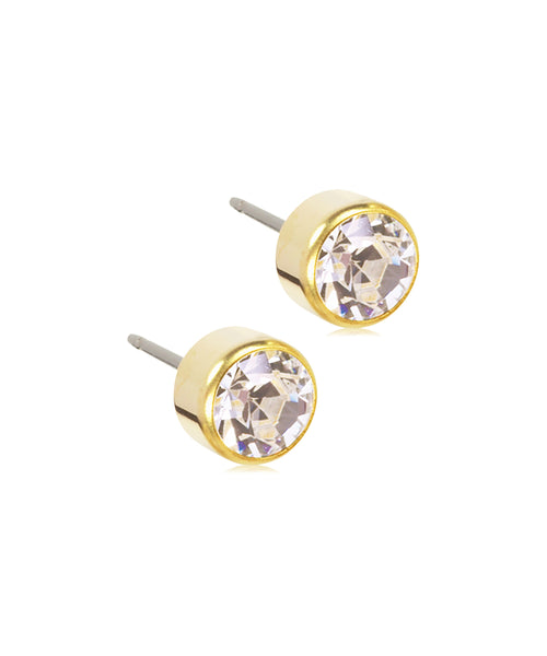 Gold Bezel Earrings (3-6mm)