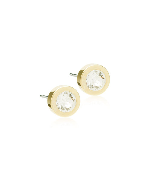 Gold Grand Bezel 8mm Earrings